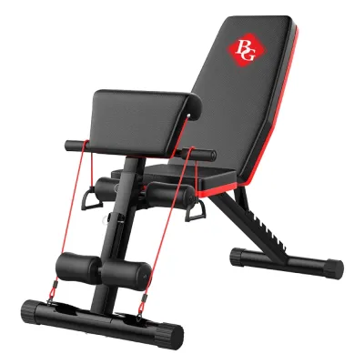 BG SPORT Bench Sit Up Adjustable 7 Level - Kursi Sit Up Lipat dengan Busa Kaki 4 Level Stabil