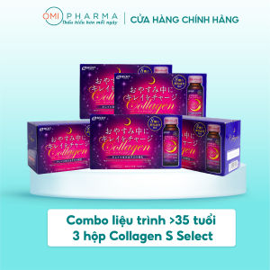 Combo 5 Hộp Nước Uống Đẹp Da Collagen S Select Nhật Bản Liệu Trình Trẻ Hóa Dưỡng Sáng Da Hoàn Hảo (50 Lọ)