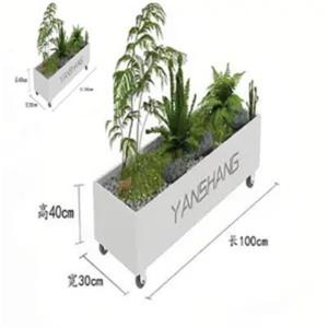 Rectangle Plant Pot Large Planter Box Flower Pot Box Large Simple Outdoor Garden Flower Bed with Wheels Planter Box花盆