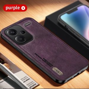 Redmi Note13 Luxury Leather Case For Xiaomi Redmi Note 13 Pro Plus Note13Pro+ 5G 2023 Retro Matte Leather Phone Case Holder Lens Full Protection Shockproof Casing Back Cover