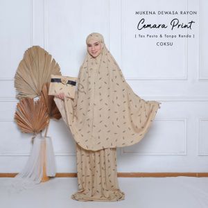 MUKENA DEWASA RAYON CEMARA PRINT TAS PESTA