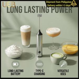 【UEB】 Fast Handheld Drink Mixer Stainless Steel Detachable Whisk Drink Mixer Foamer for Coffee Lattes Cappuccino Matcha Hot Chocolate