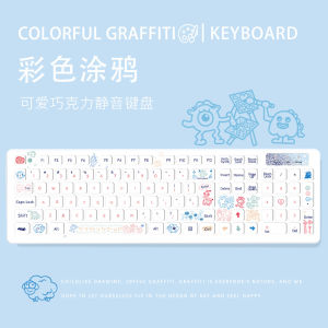 LZD  Cute Panda Wireless Keyboard Office Cartoon Rabbit Wired Keyboard Painted Bluetooth Keyboard