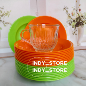 PROMO 1 LUSIN TATAKAN GELAS / ALAS GELAS KOPI DIAMETER 15 CM TERLARIS