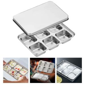 YUDESHUI Stainless Steel Ice Cube Molds with Lid Non-stick Ice Trays Durable Quick-freezing Ice Maker