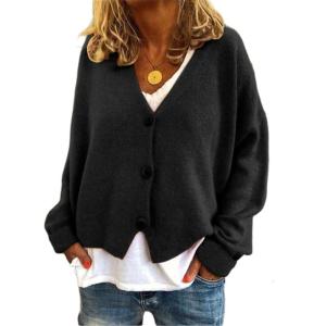 Casual sweater with open collar