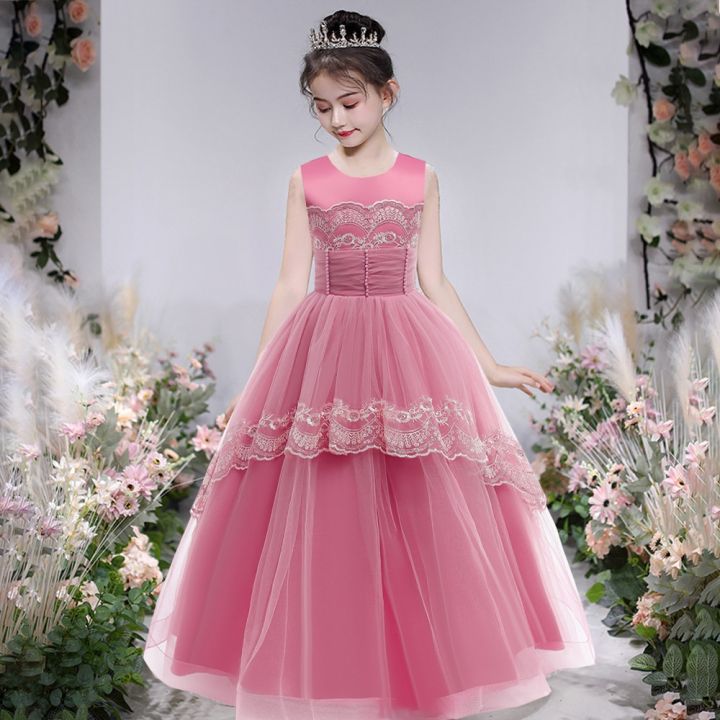 Teenager Flower Girls Dress Elegant Evening Bridesmaid Sleeveless Kids Long Dresses For Girls Children Princess Dress Party Wedding Dress for 4 14 years kids Lazada Singapore