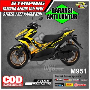 STRIPING STICKER ALL NEW AEROX CONNECTED 155 NVX BAHAN VINYL KODE M951
