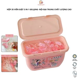 Hộp 35 viên giặt xả quần áo 3 in 1 Geliijing hàng nội địa Trung cao cấp Giặt sạch quần áo lưu hương thơm lâu
