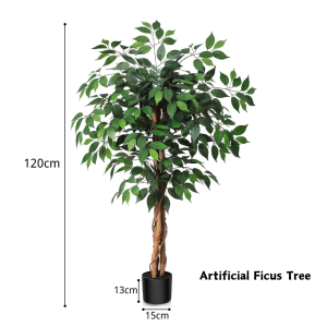 【SG Evergreen】Artificial Plant with Natural Trunk Large Artificial Plant Fake Plants Fake Tree for Home Office Decor Artificial Plants Faux Potted Plants with Pot ficus tree