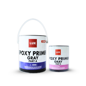 Lux Premium Epoxy Primer Gray with Catalyst 4L - Durable Quick Dry Metal Surface Bonding Primer