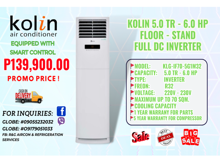 🎉BRAND NEW KO.LIN 5.0 TR - 6.0 HP FLOOR - STAND FULL DC- INVERTER ...