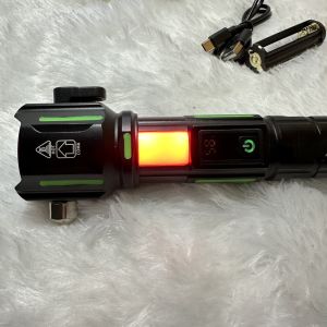 ไฟฉาย ไฟฉายหัวค้อน รุ่น JX-2107 ไฟฉายและไฟ cob สามารถเลือกเสียงไซเรน ได้ด้วย แสงสว่างมาก