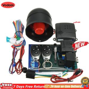 [VODF] Remote Control Door Lock with Siren and Wiring Harness Vehicle Keyless Entry System Anti-Theft System Car Burglar Alarm