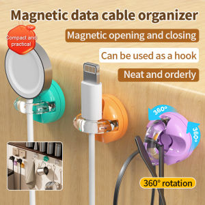 Desktop magnetic opening and closing hooks wall power cord holder cord winder cable manager