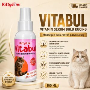 KITTYDOM VITABUL Serum Pelebat Bulu Kucing Vitamin Penumbuh Bulu Obat Kucing Bulu Rontok Kusam Scabies Kutuan Cat Fur Growth Spray Kitten Adult Cat Anabul Anjing Kelinci Hamster Marmut