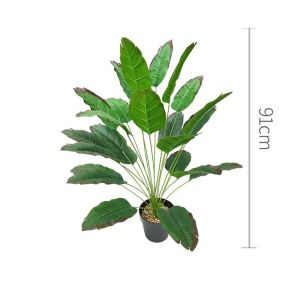 FOUNDTWO Fern Plant Artificial Banana Plants Leaves 12/18/24 Leaves Real Touch Large Tropical Palm Tree Flower Arrangement Plastic Fake Palm Leaves Plants Home Garden Decor