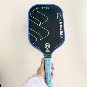 POWKIDDY T700 Cold-Pressed Carbon Fiber Pickleball Paddle-Textured Spin Surface Tropical-Adapted Grip & USAPA Certified