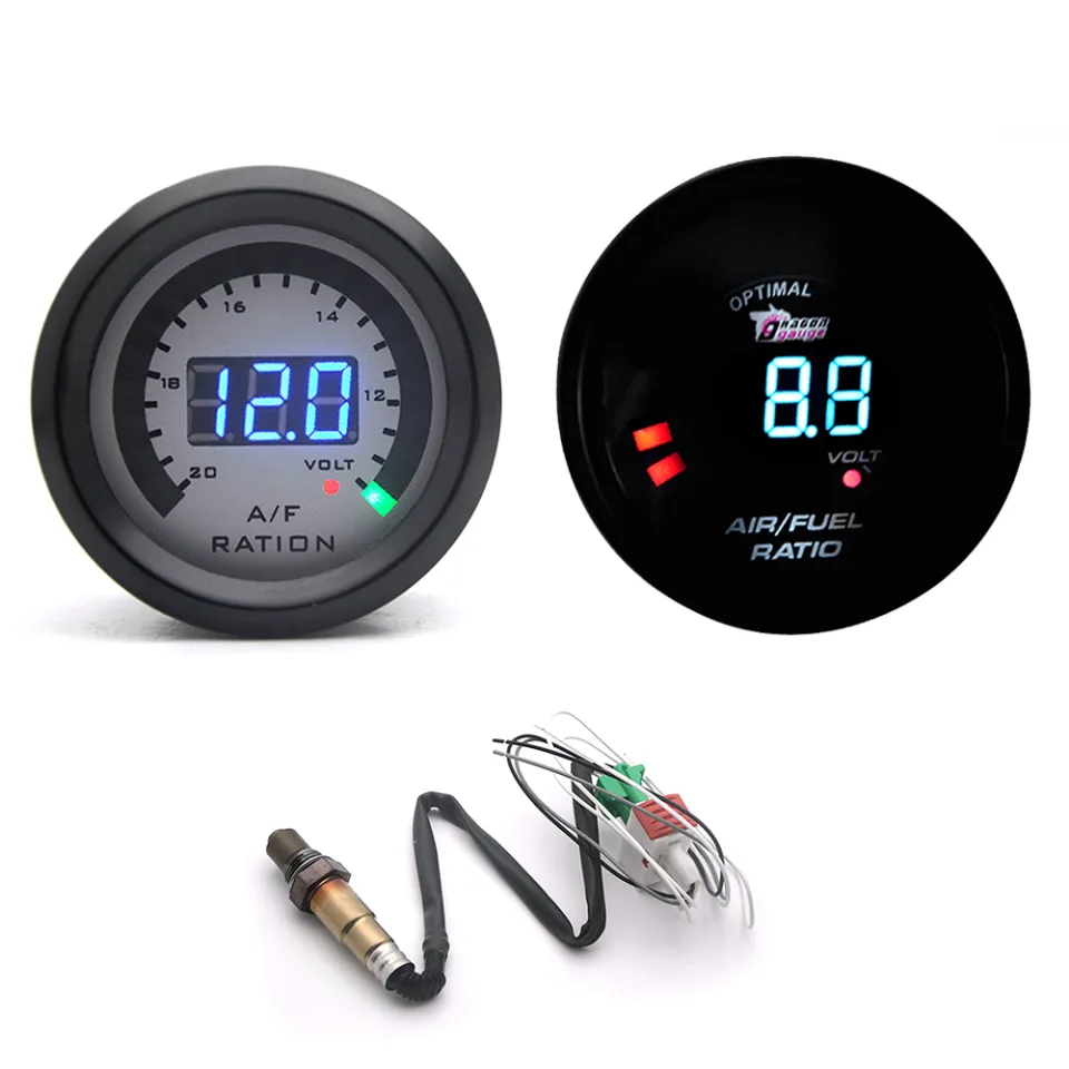 2 52mm Led Digital Display Air Fuel Ratio Gauge Narrowband O2 Oxygen Sensor Air