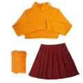 Movie Scoob! Velma Dinkley Cosplay Costume Scooby Doo Velma Dress Skirt Socks Glasses Outfit Velma Short Hair Wig Halloween Carnival Uniform Dress. 