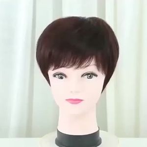 Wig Female Short Hair Middle-Aged and Elderly WomenS Short Wig Material Breathable Style Elegant