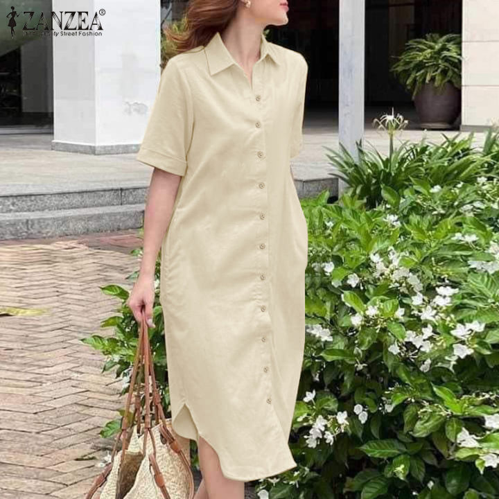 ZANZEA Korean Style Womens Office Casual Lapel Single-breasted ...