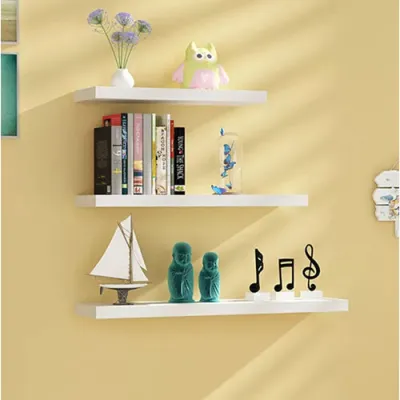 FLYWOOD WHITE - 3Pcs. Set Solid wood wall shelves floating wall mounted home decoration
