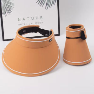 Gratis Ongkir - Topi Knit Visor Fashion Lipat Besar Wanita Import / Topi Visor Pantai Outdoor