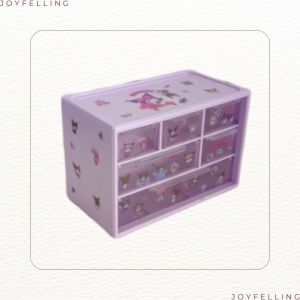 Creative Sanrio Multi Layer Nine Palace Grid Storage Box Cartoon Kuromi Table Drawer Cute Cinnamoroll My Melody Jewelry Shelf