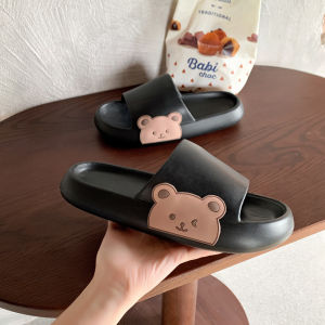 [Free Shipping] New 2025 thick-soled slippers for women cartoon bear design non-slip suitable for home and outdoor use summer slippers for couples