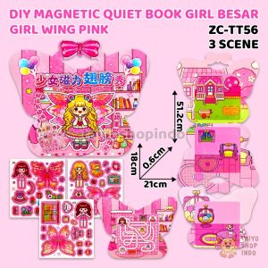 TAIYO DIY Magnetic Quiet Book Girl Karakter Besar Big Buku Magnet Paper Stiker Sticker Kerajinan