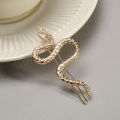 【X.Z.MOONLIGH】2024 Trend Unusual Metal Golden Silvey Brown Snake Shaped Hairpin Women Hair Clip Party Hair Decoration. 