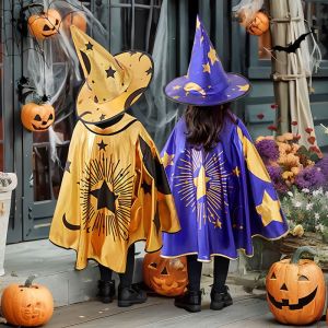 RF studio Halloween childrens costumes boy magician witch cape dress up baby kindergarten performance area material clothes