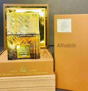 Original Khamrah i& Khamrah Qawah Perfumes by Lattafa 100ML aromatic and spicy fragrance for both men and women. It opens with top notes of cinnamon nutmeg and bergamot leading to a heart of dates praline tuberose and mahonial