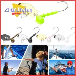 zhanjietun Blade Jig Head Fish Hook 9G Fishing Hooks With Spin Lock Pin Spinner For Soft Fishing Bait Of Carbon Steel Hooks