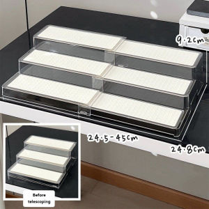 Multi-Layer Expansive Cosmetic Storage Box Elegant Staircase Desktop Perfume Display Stand Simplistic Design Plastic Organizer
