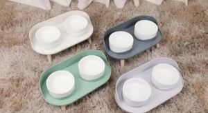 xpkQ Cat FeederDouble Bowls Cat Food Water Bowel Adjustable Height Cats Dogs Drinker Water Bowl Dish Feeding Kitten Supplies 5Y6Z3