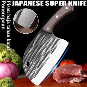 JAPANESE SUPER KNIFE Pisau Daging super Tajam pencacah tulang daging serbaguna golok stainless steel baja chef knife multifungsi