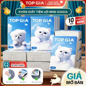 (FLASH SALE 2H) LỐC 10 GÓI Khăn Giấy Bỏ Túi Mini Kích Thước 20x20cm 4 Lớp Dập Vân 4D An Toàn Lành Tính Giữ Vệ Sức Khỏe Gia Đình ĐẠT TIÊU CHUẨN BỘ CÔNG THƯƠNG (TG00)