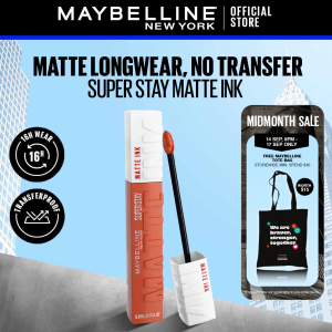 Maybelline Super Stay Matte Ink Liquid Lipstick - 16H Longwear Longlasting High Pigment Smudgeproof Kissproof Matte Liquid Lipstick
