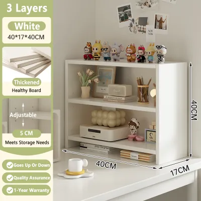 LULU Desktop Storage Rack Bookshelf Desktop Multi Layer Storage Rack Dormitory Desk Organizer Office Desk Storage Rack Space Saving Desk Shelf For Home Dormitory And Office Use