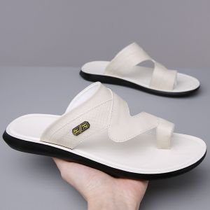 Free Shipping New Men’S Leather Sandals: Durable Slip-Resistant Breathable And Lightweight Beach Shoes For Summer