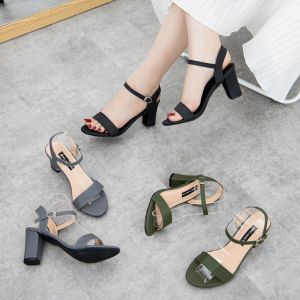 Giày Sandal Cao Gót Đế Vuông 7cm Giày Cao Gót Quai Ngang Tôn Dáng - Giày MWC 3547