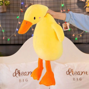 Gấu Bông Vịt Vàng Má Hồng Trầm Cảm - Gối Ôm Hình Ngỗng Mệt Mỏi Vịt Lười Size 45cm SiSiKidStore