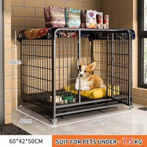 Pet Cage Square Tube Pet Cage Large Metal Dog Cage Stainless Steel Large Free Space Dog Cage With 4 Wheels