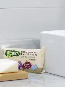 1pcs Laundry Soap for Baby Clothes Hypoallergenic Laundry Soap Lemon Flavor Detergent Bar Soap 80g