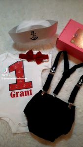 Navy Theme Cake Smash Outfit Anchor Costume Navy Costumesailor Costume