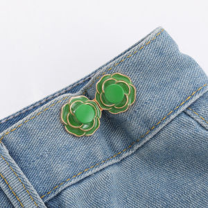 Buckle Camellia Buttons Rose Petals Decorative Denim Small Fragrant Breeze Shirt Everyday Wear