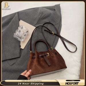 【HOSPORT】 Women Faux Suede Underarm Purse with Adjustable Strap Vintage Crossbody Bag Hobo Handbag for Travel Work Without Pendant