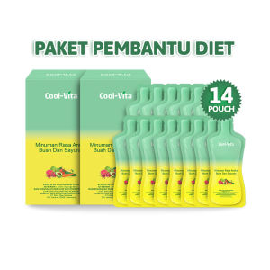 [14 Pouch] Coolvita Minuman Fiber Detox dengan Enzim Pendamping Diet Pelangsing Badan Rasa Ekstrak Buah dan Sayuran